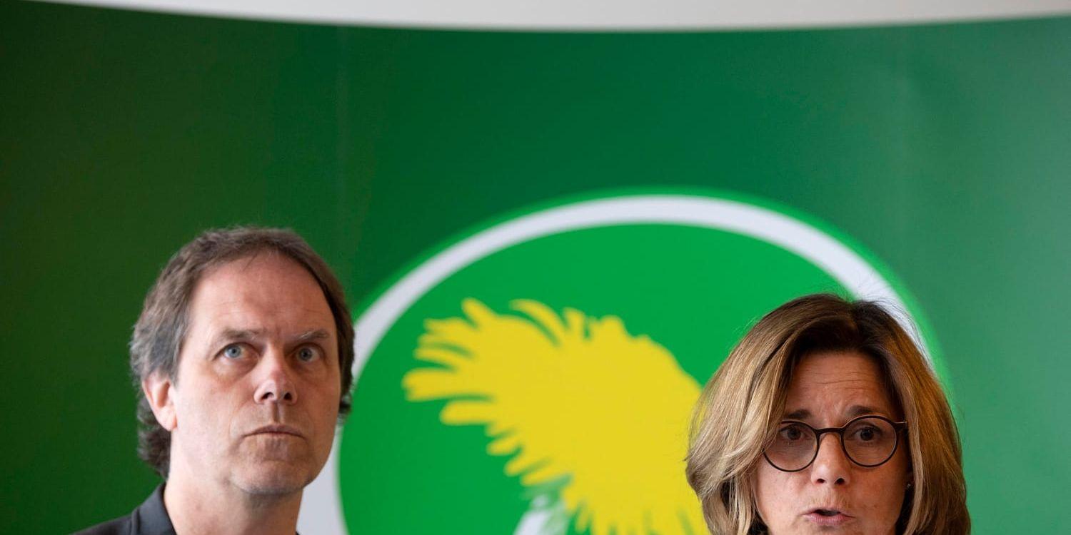 Miljöpartiets kandidat till EU-parlamentet Pär Holmgren och språkrör Isabella Lövin presenterar nya förslag inför EU-valet.
