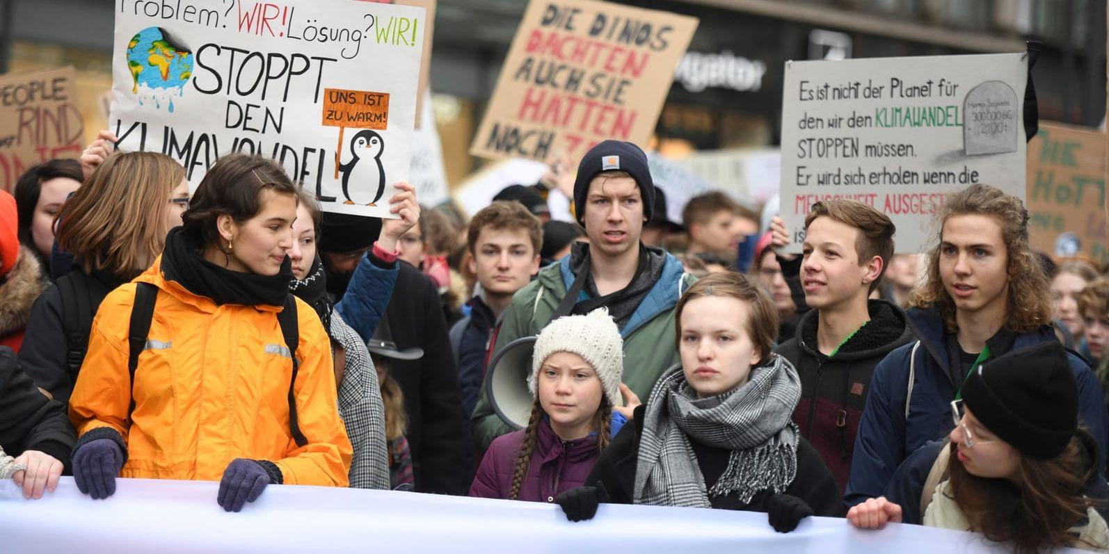 Trycket är hårt på EU:s politiker om bättre åtgärder för klimatet – inte minst från skolstrejkande ungdomar med svenska Greta Thunberg i spetsen. Arkivfoto.