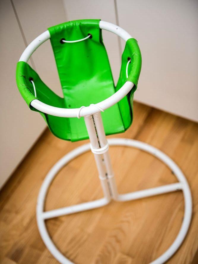En vitgrön 1970-talsbarnstol från Ikea. Foto: Pontus Lundahl/TT