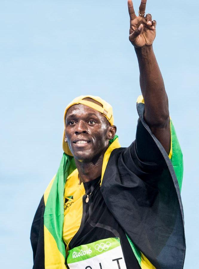 Usain Bolt i OS-finalen på 100 meter. Bild: Bildbyrån.