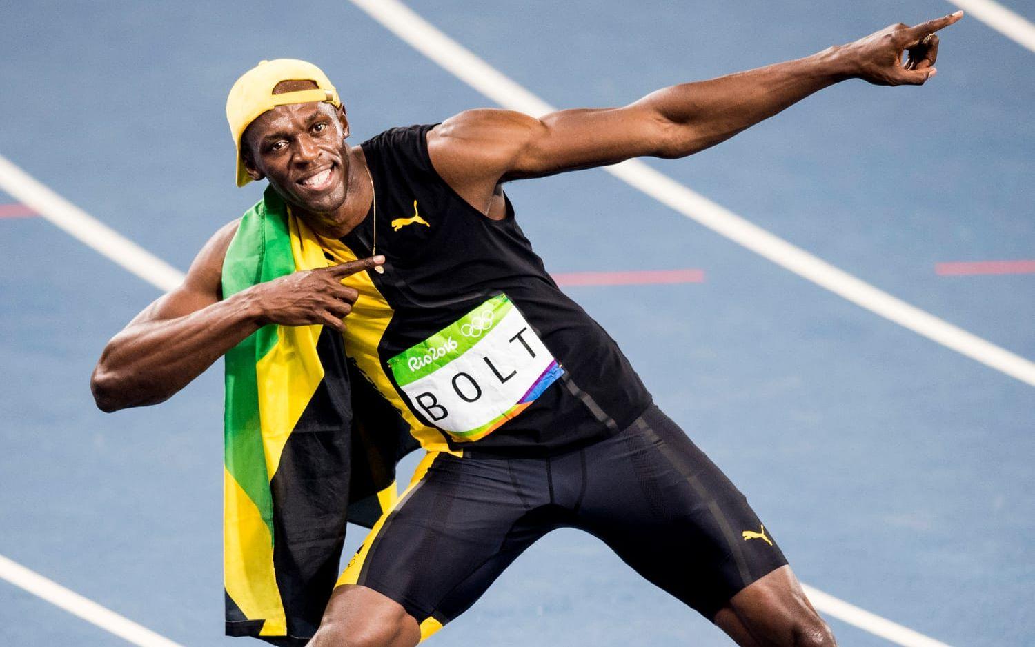 Usain Bolt i OS-finalen på 100 meter. Bild: Bildbyrån.