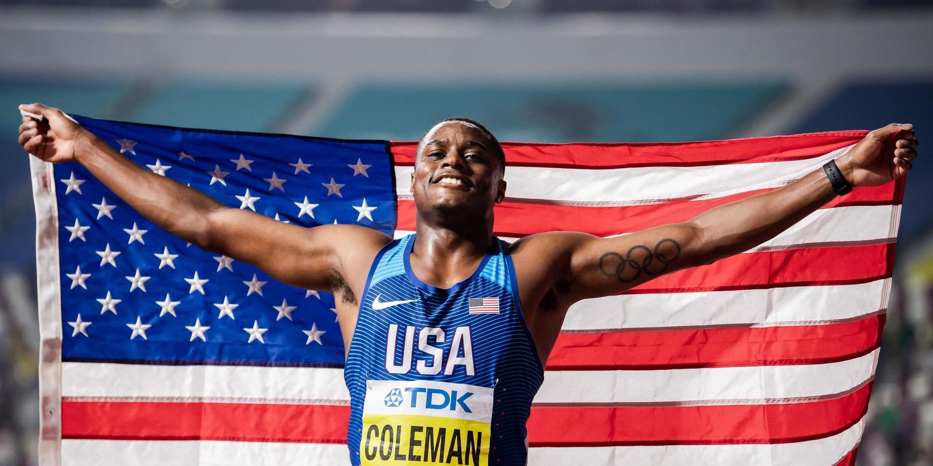 Christian Colman vann VM-guld på 100 meter i Qatar 2019. 