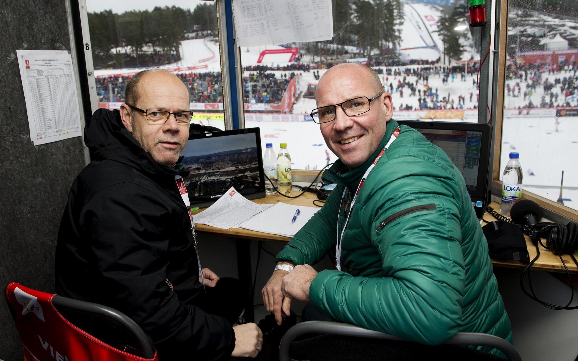 Torgny Mogren (till höger) är expert på Radiosporten under skid-VM. 