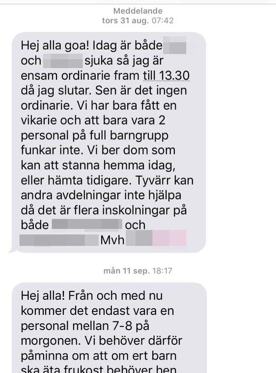 Ett av SMS:en som Sanna Säker fick. Bild: Läsarbild