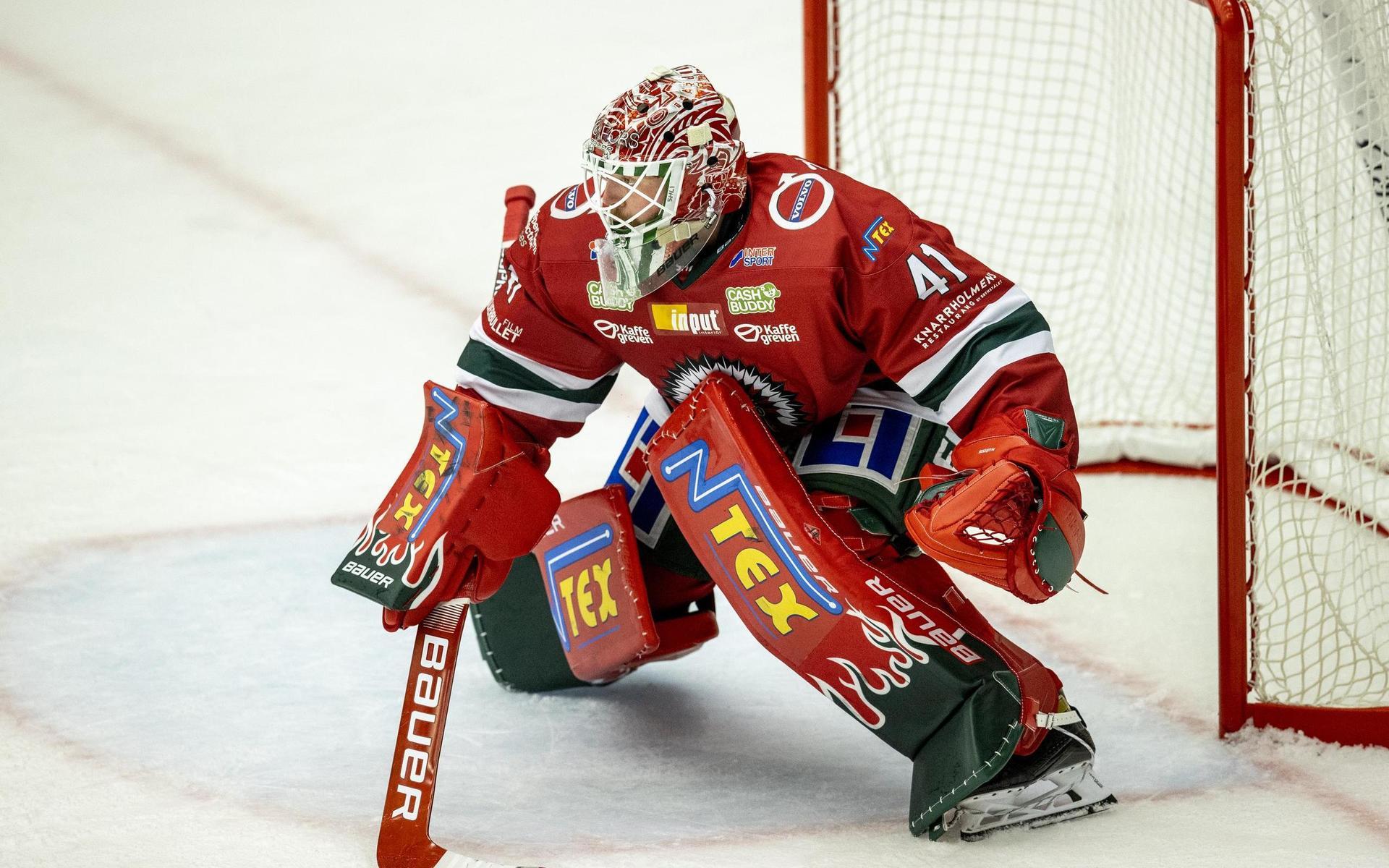 200813 Frölundas målvakt Niklas Rubin under träningsmatchen i ishockey mellan Frölunda och HV71 den 13 augusti 2020 i Göteborg .Foto: Nicklas Elmrin / BILDBYRÅN / COP 206 / NE0001