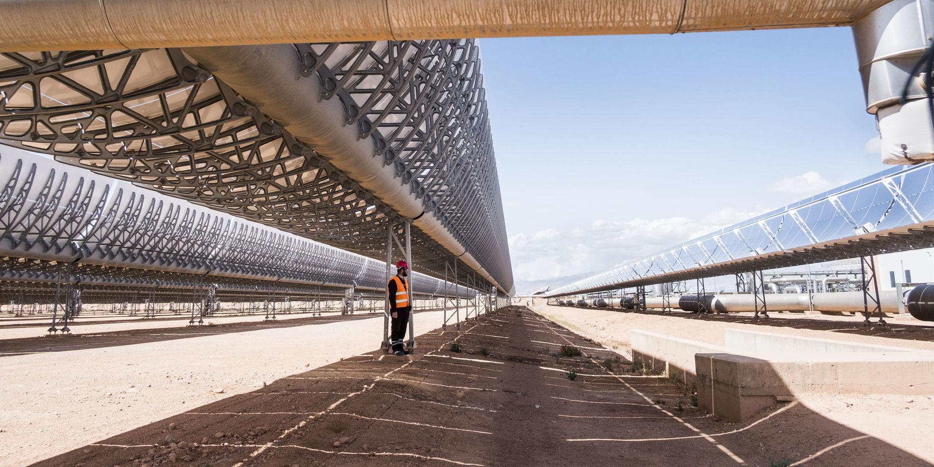Noor Ourzazate i Marocko. som är världens största solkraftverk.