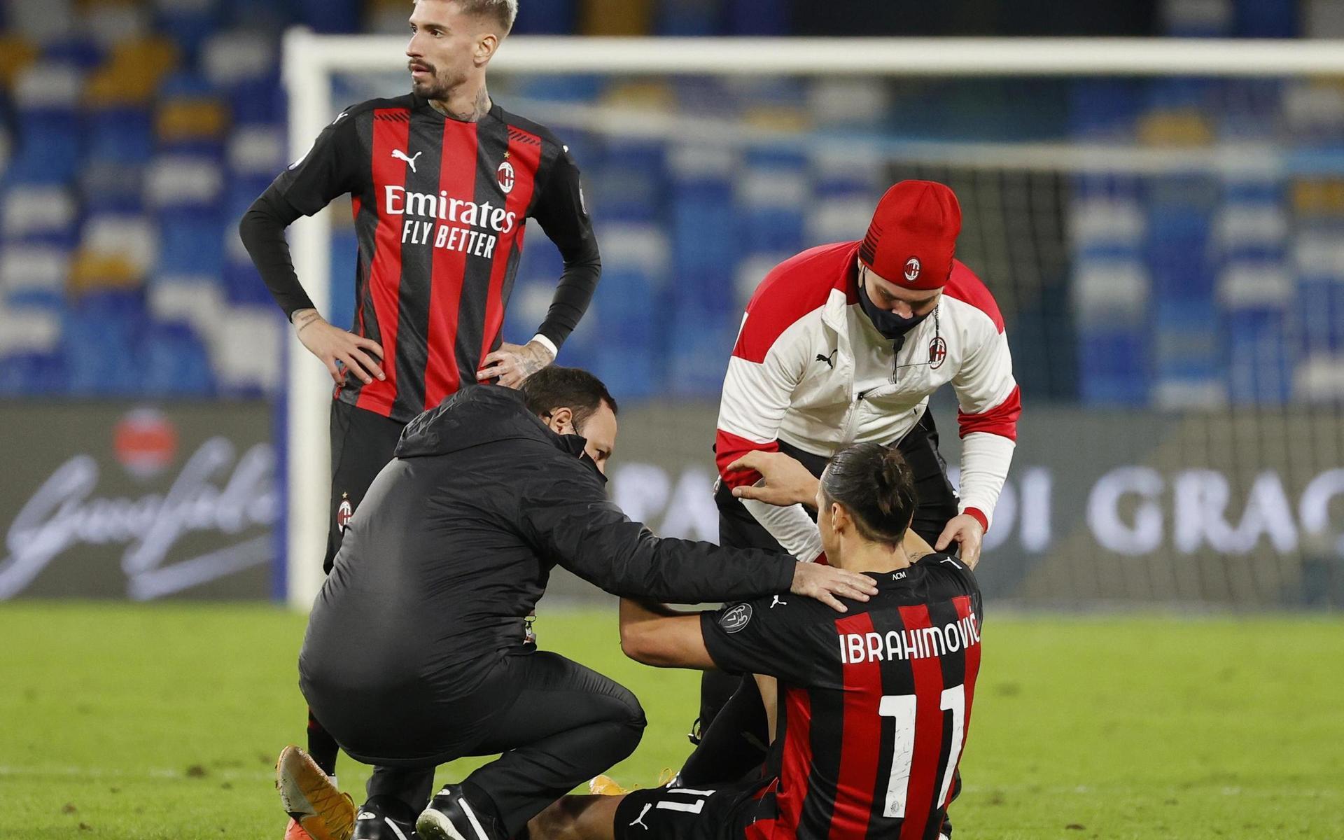 Zlatan Ibrahimovic utgick skadad mot Napoli för en dryg vecka sedan. 
