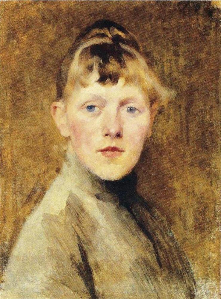 Helene Schjerfbeck, självporträtt 1885. Konstnären var då 23 år, redan hyllad och ännu inte bannlyst på den finska konstscenen.