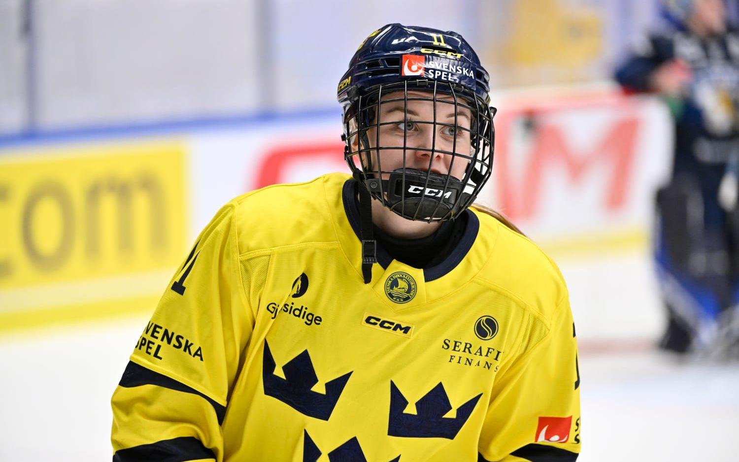 Josefin Bouveng gjorde Tre Kronor dams enda mål i förlusten mot Finland. Arkivbild.