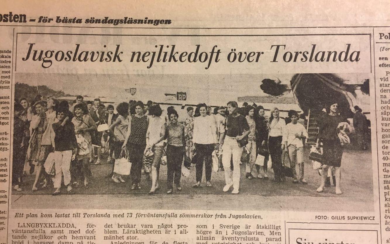I augusti 1967 skrev Göteborgs-Posten om de nyanlända Makedonskorna, som hade med sig en bukett nejlikor till personalchefen på Algots.
