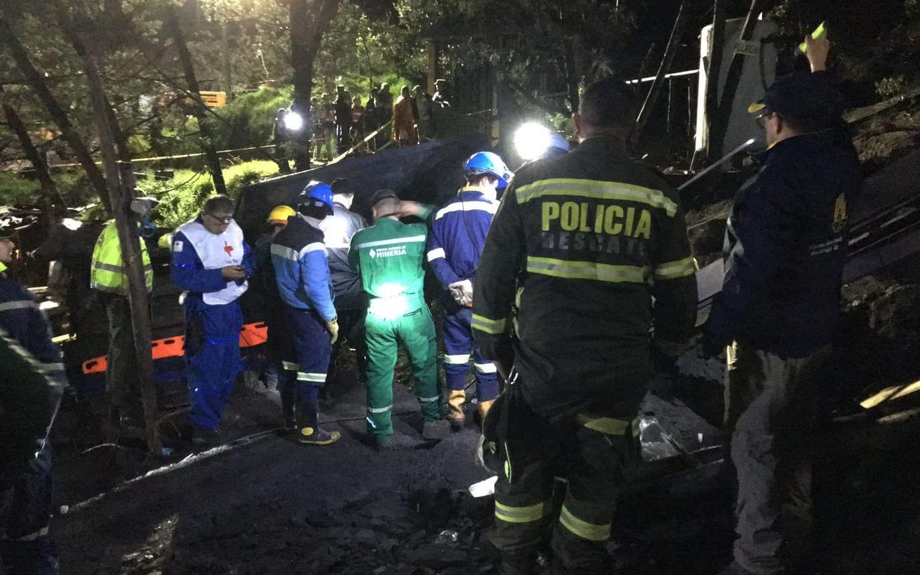 Här avslutas räddningsinsatsen efter att den sista försvunna personen hittats död. Bild: Katastrofmyndigheten i Colombia