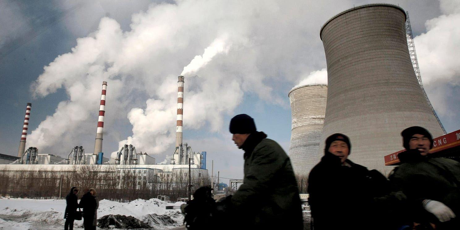 Kolkraftverk i Changchun i nordöstra Kina. Kina svarar idag för över en fjärdedel av de globala växthusgasutsläppen, och orsaken är i första hand landets satsning på kolkraft.