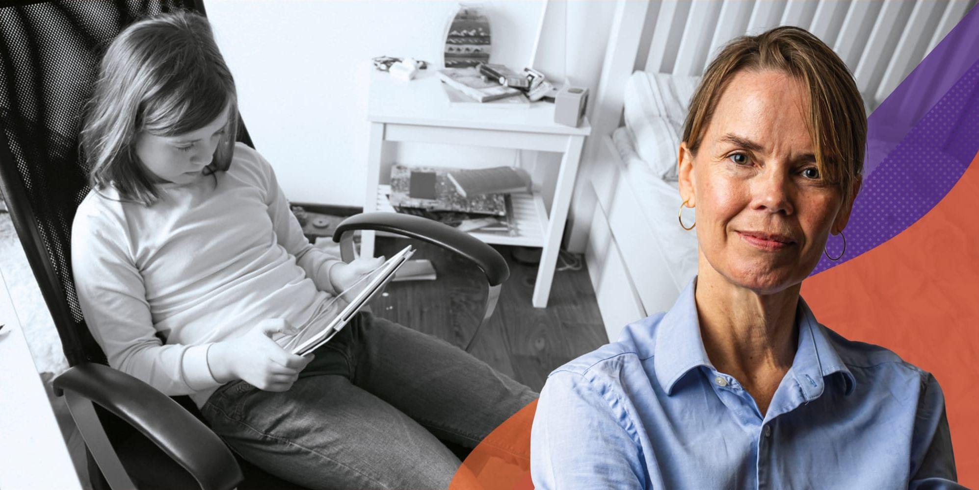 tonårstjej med ipad