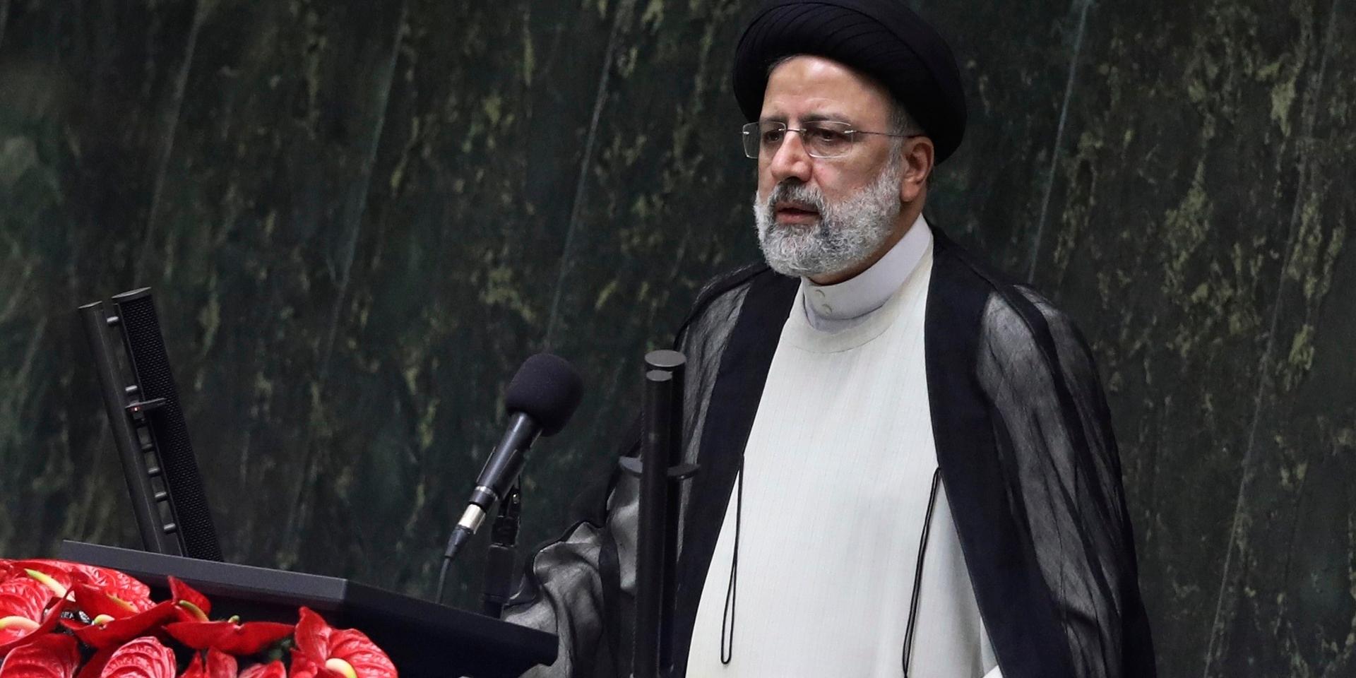 Irans president Ebrahim Raisi då han svors in på sin post i Teheran den 5 augusti.
