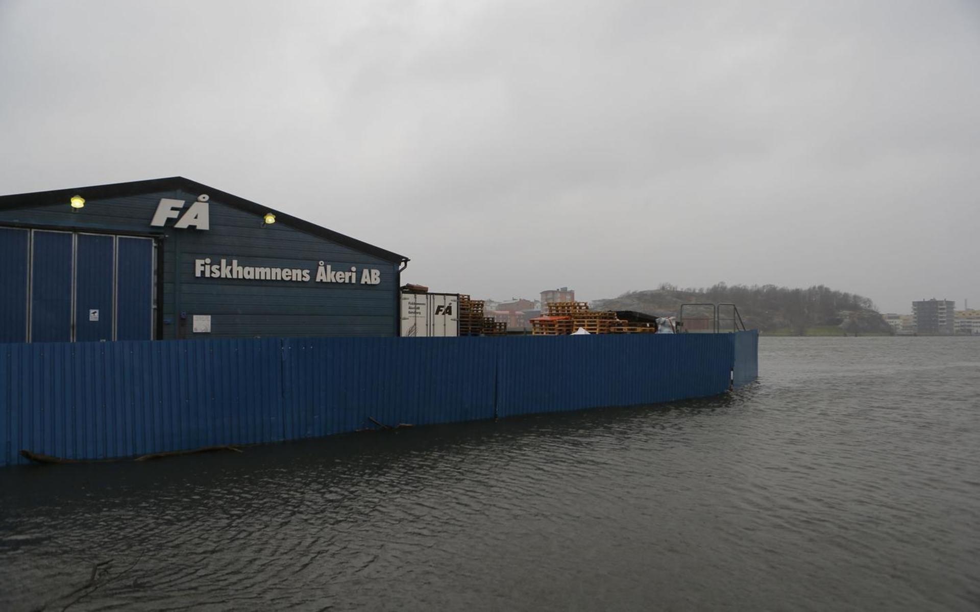 Fiskhamnspiren i Göteborg under stormen Ciara.