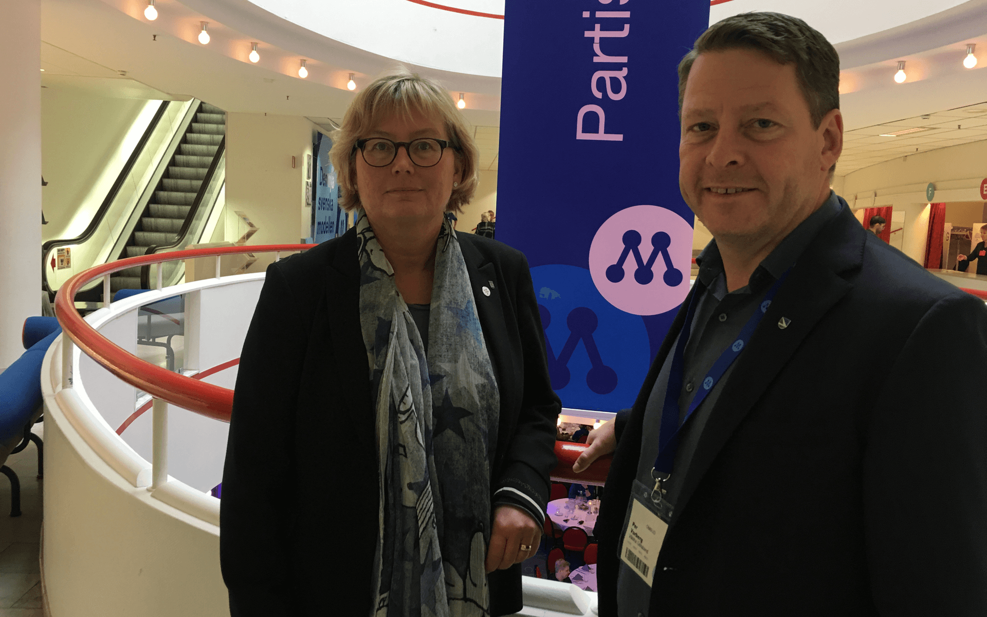Anna Vedin och Per Vorberg, Moderata ombud från Västra Göraland har lyft in Landvetter och Göteborgs hamn i partiets politik. 