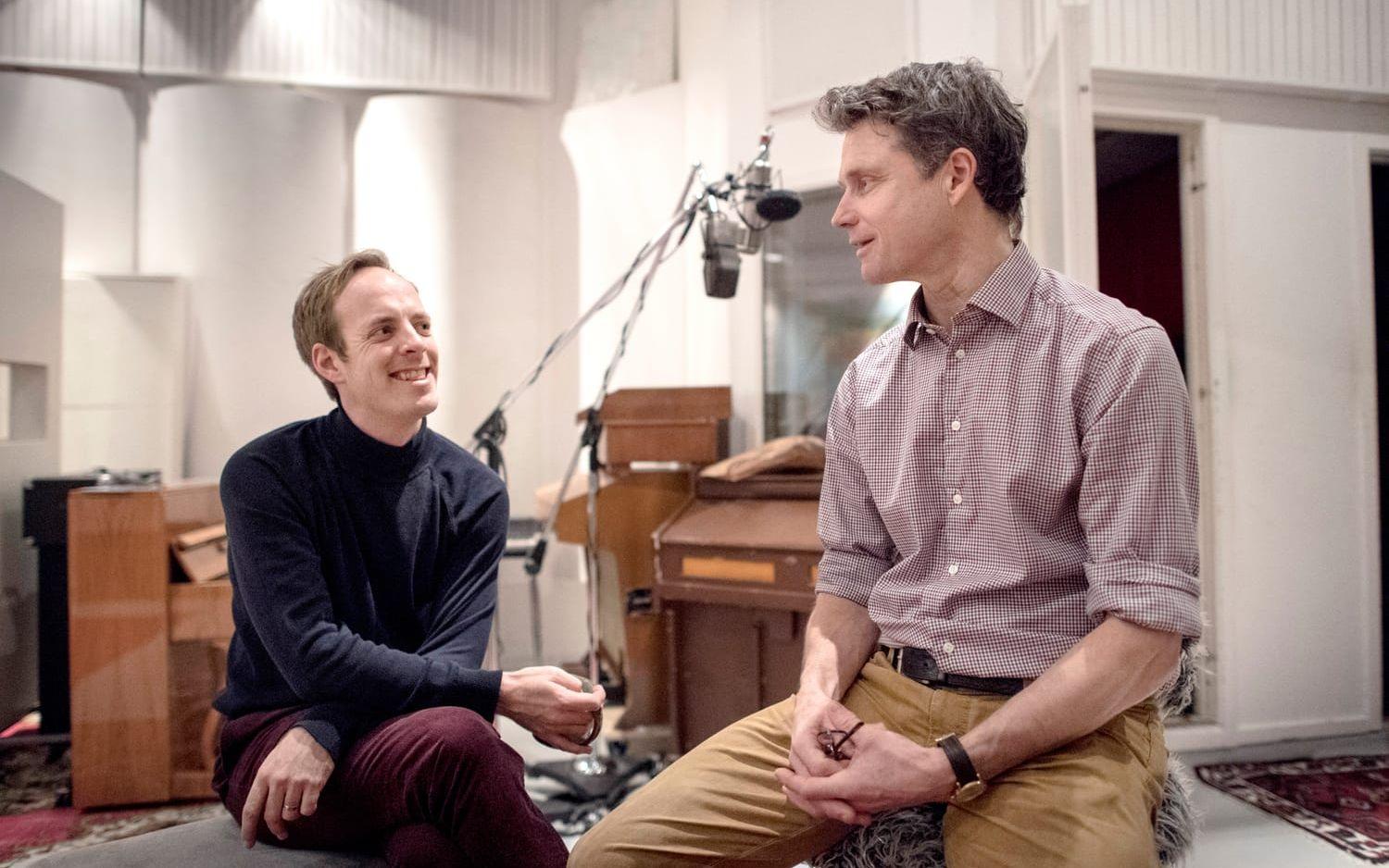 imon Ljungman och Mats Alfredson på plats i studion. Foto: Björn Larsson Rosvall / Exponera