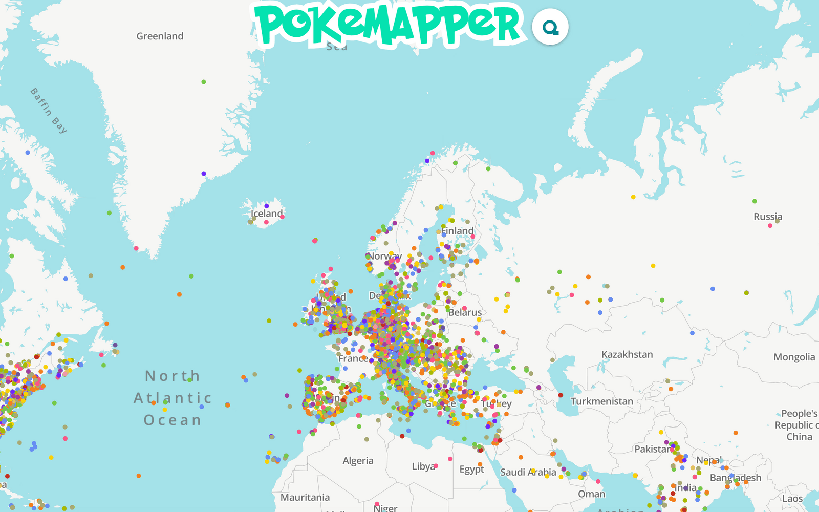 <strong>PokeMapper</strong> är kanske den internationella kartan som har bäst täckning i Europa (bra om du ska på semester).
