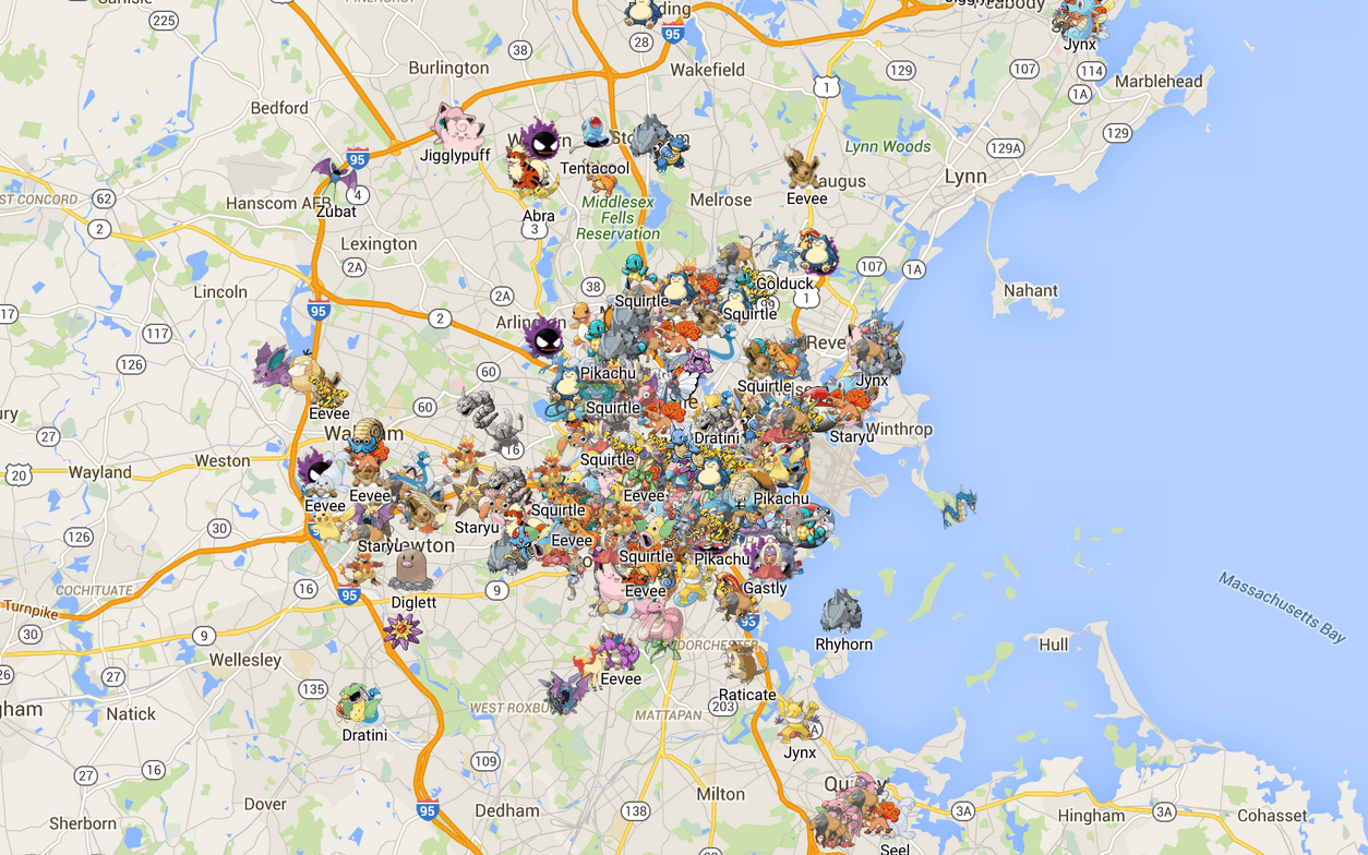 <strong>Gotta Catch'em All</strong> finns täcker bara in Boston-området men är väl värt en titt om bara för att imponeras av detaljrikedomen. Här kan man se exakt var de olika pokemon-monstren finns.