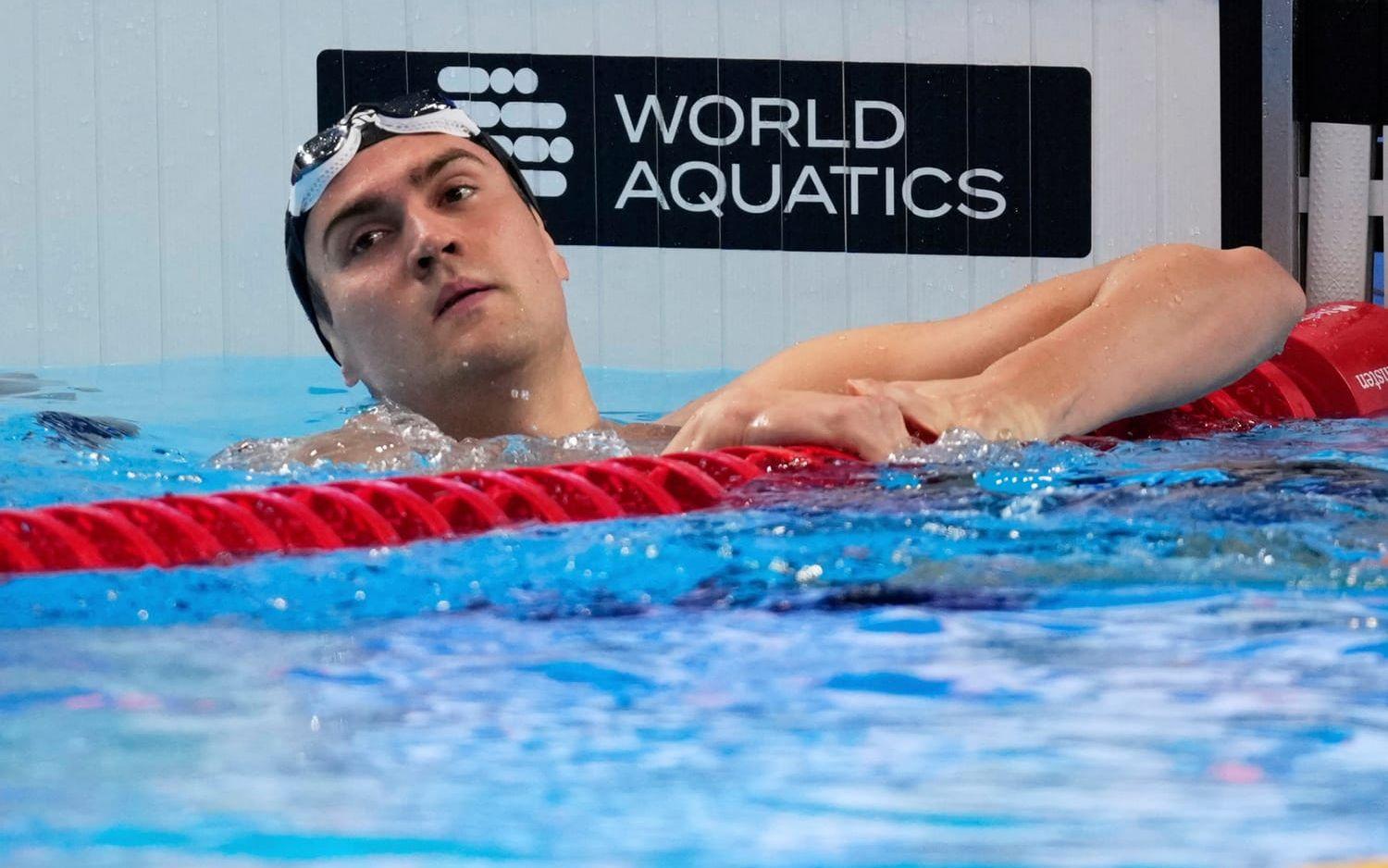 Ryssen Kliment Kolesnikov tog VM-guld på 50 meter ryggsim i somras som neutral idrottare. Arkivbild.
