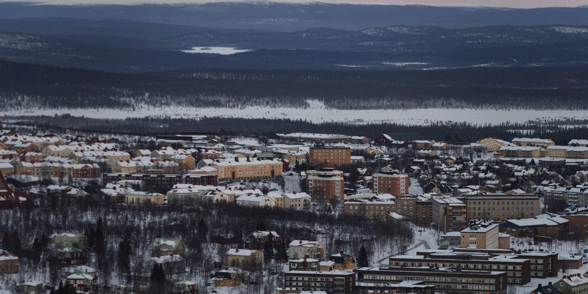 Översiktsbild på Kiruna innan stadsomvandlingen är genomförd. Arkivbild. 