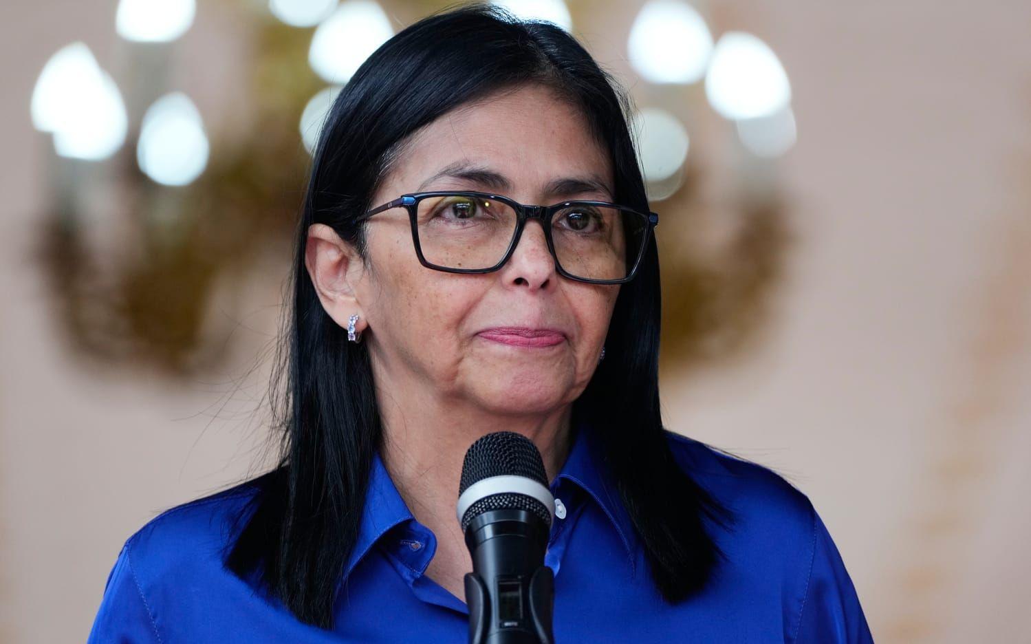 Delcy Rodríguez. Bild från januari i år.