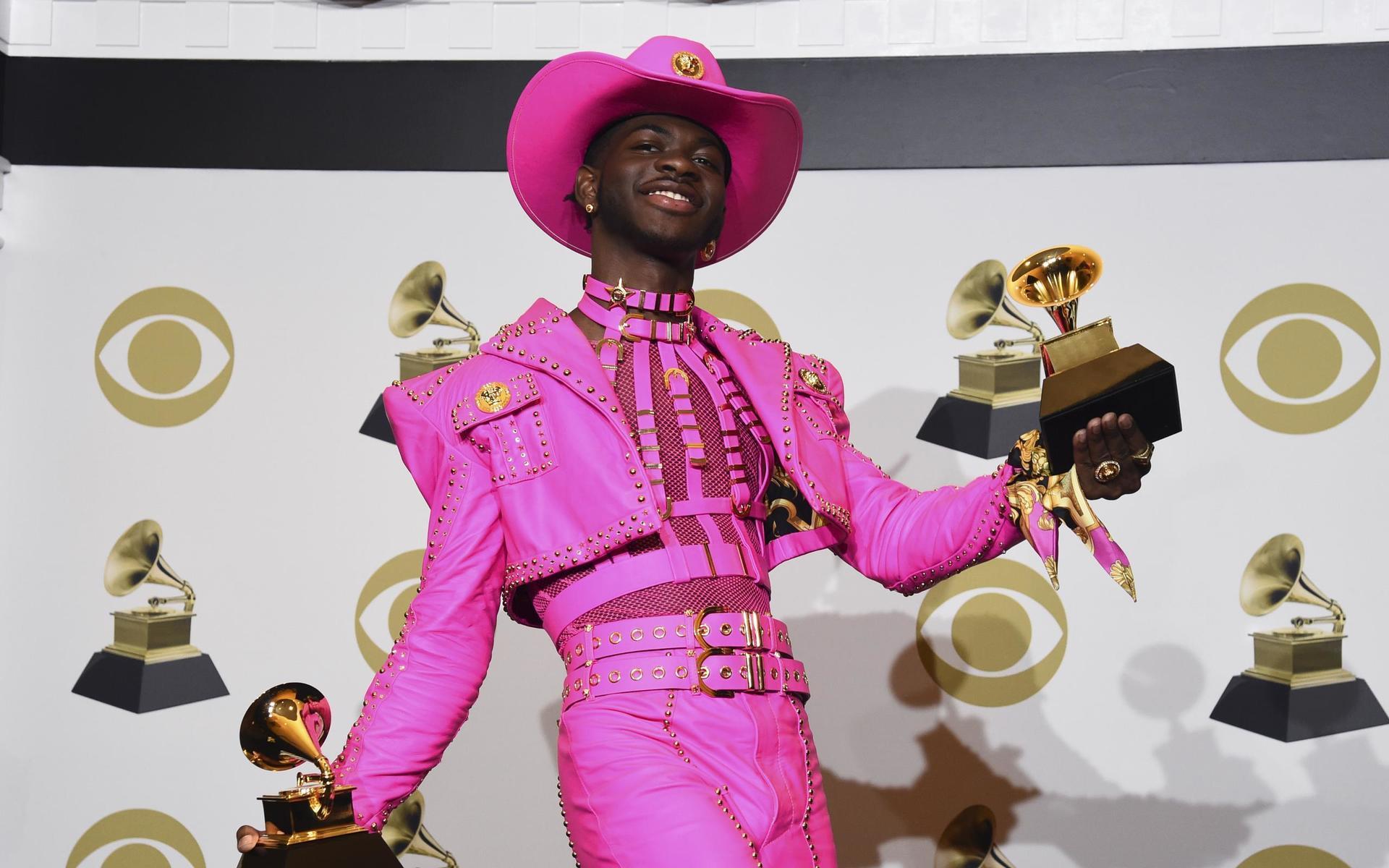 Rapparen har gjort sig känd för sina extravaganta klädval – här på Grammy awards.