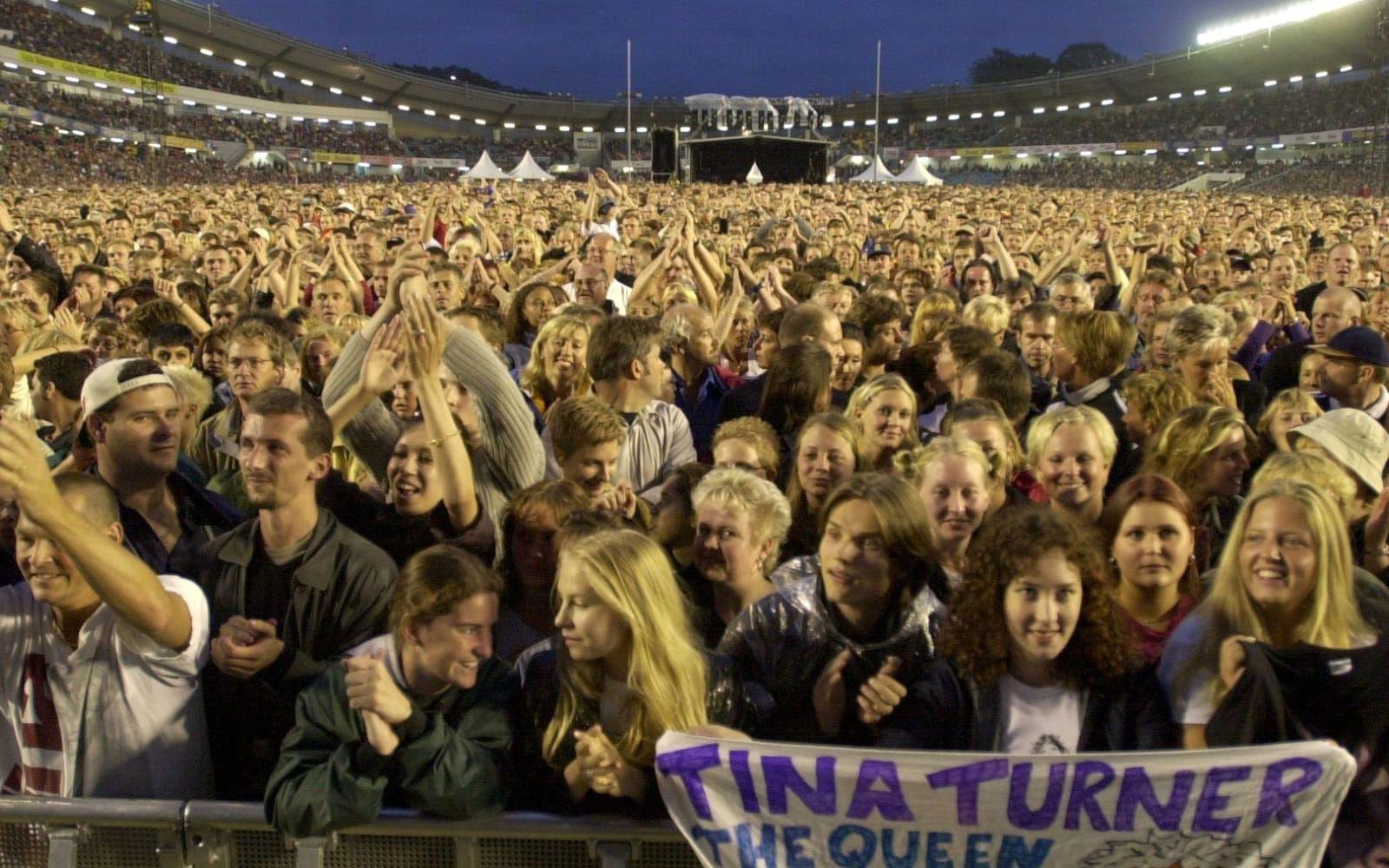 Folkhavet på Ullevi när Tina Turner uppträdde där 2005.