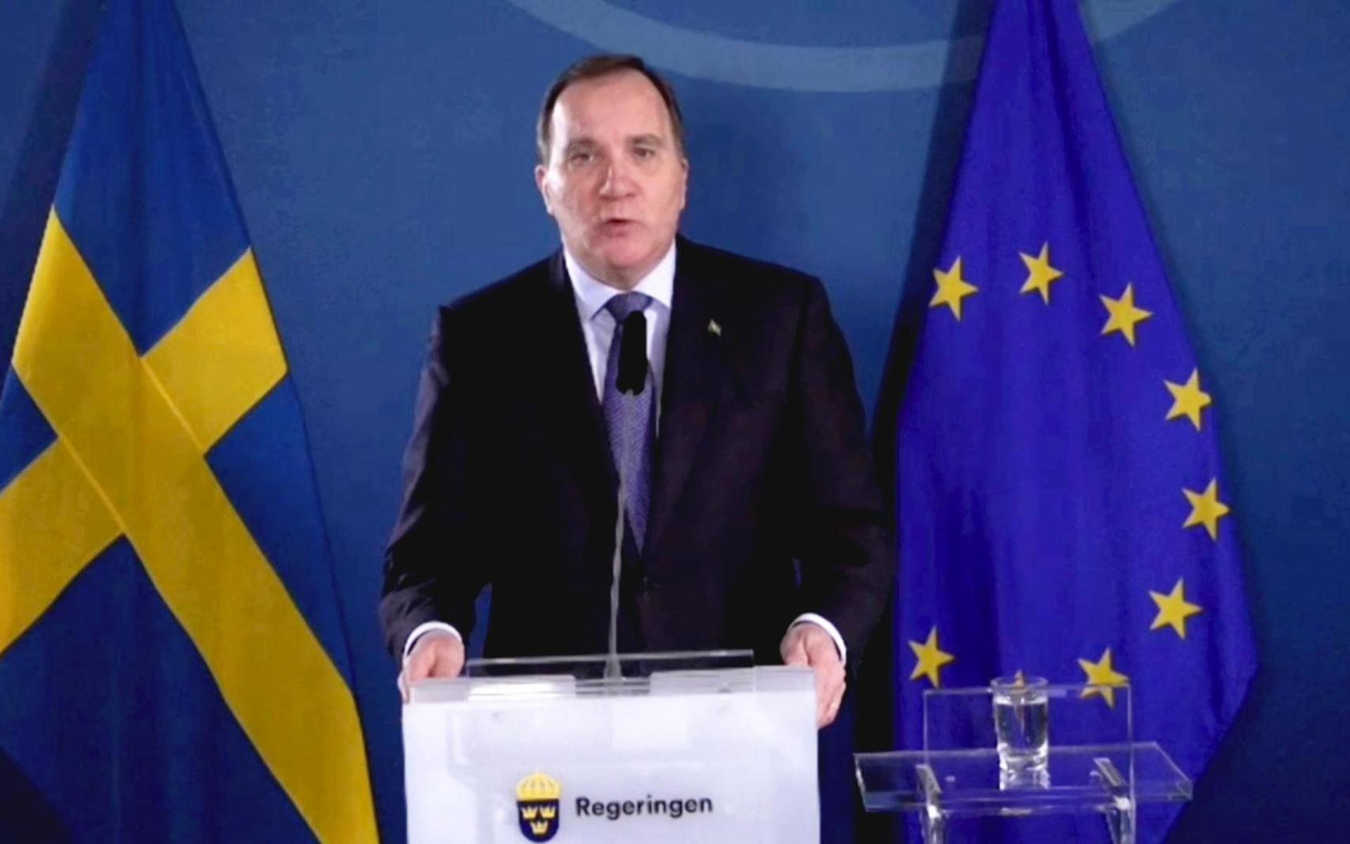 Statsminister Stefan Löfven (S) presenterade de nya åtgärderna på en digital presskonferens på måndagseftermiddagen.