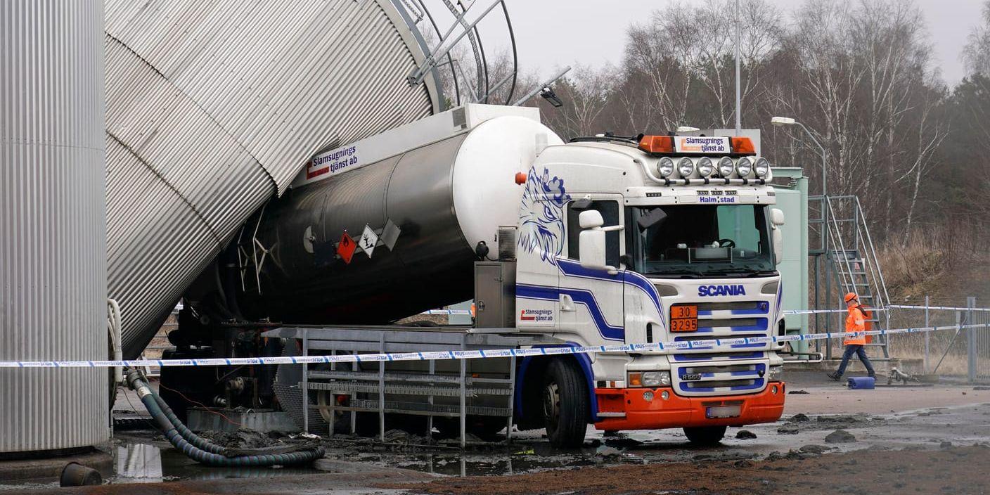 Cisternen som rasade över en lastbil i Halmstad och orsakade en mans död var angripen av korrosion. Arkivbild.