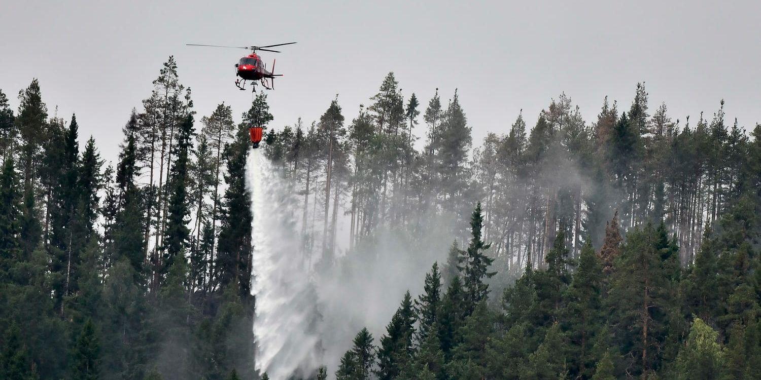 Sverige kan bli norra Europas centrum för bekämpning av skogsbränder. MSB har just fått klart för tio helikoptrar till Sveriges nya beredskap för bekämpning av skogsbränder. Arkivbild från skogsbranden i Bräcke i fjol.