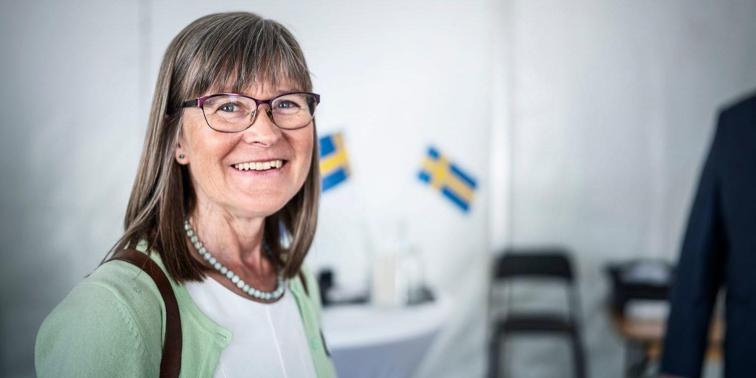 Karin Pleijel (MP) var en av Göteborgspolitikerna som deltog i medborgarceremonin. 