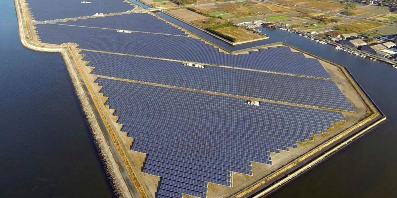 En syn som behöver bli vanligare i Japan, enligt utrikesministern. Solenergianläggningen Tottori-Yonago i sydvästra Japan. Arkivbild.