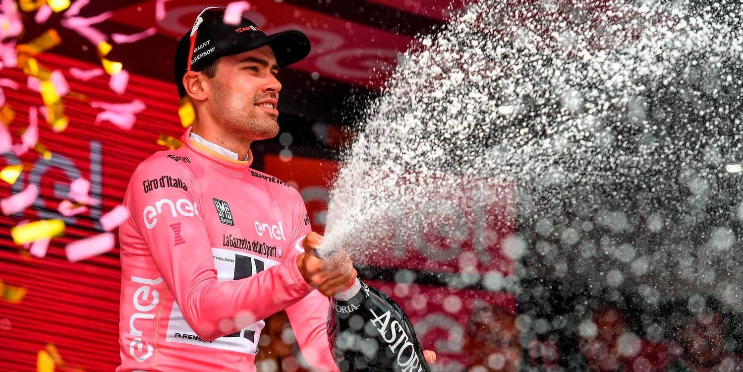 Nederländaren Tom Dumoulin behåller den rosa ledartröjan i Giro d'Italia. Arkivbild.