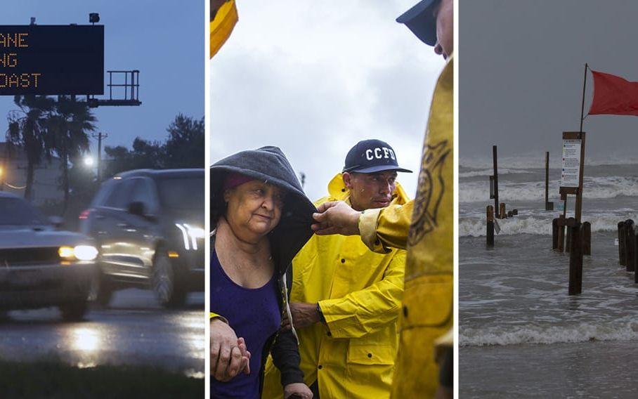 Orkanen Harvey drar in över Texas under lördagsmorgonen. Bild: TT
