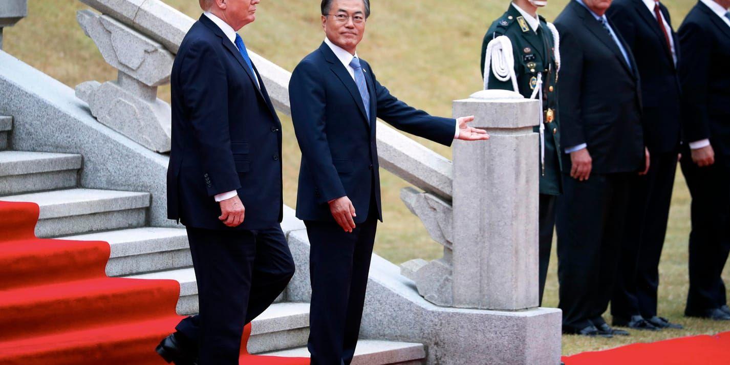 USA:s president Donald Trump besökte sin sydkoreanske kollega Moon Jae-In i november.