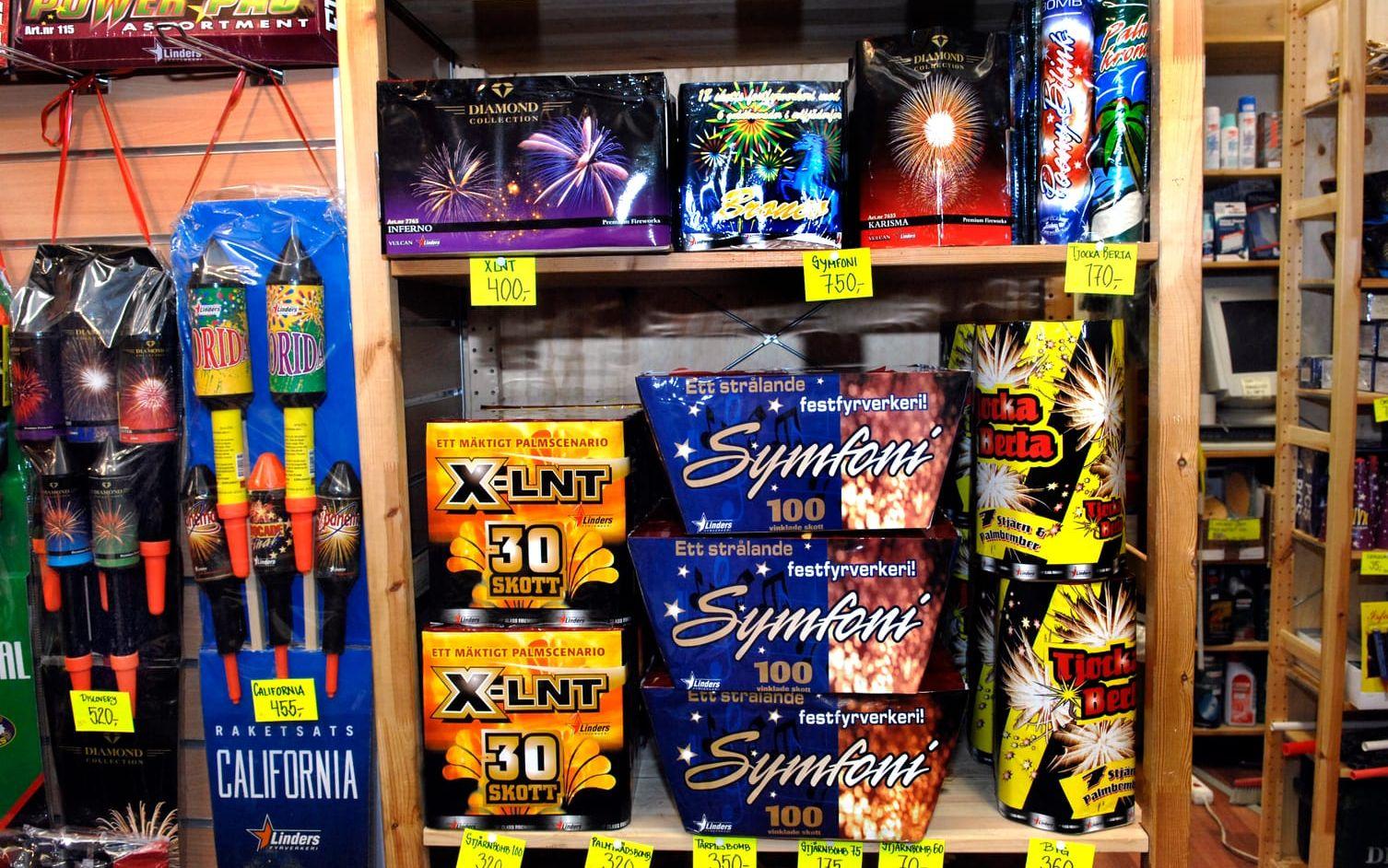 Värdet på de slutna fyrverkerierna uppgår till en miljon kronor. Arkivbild.