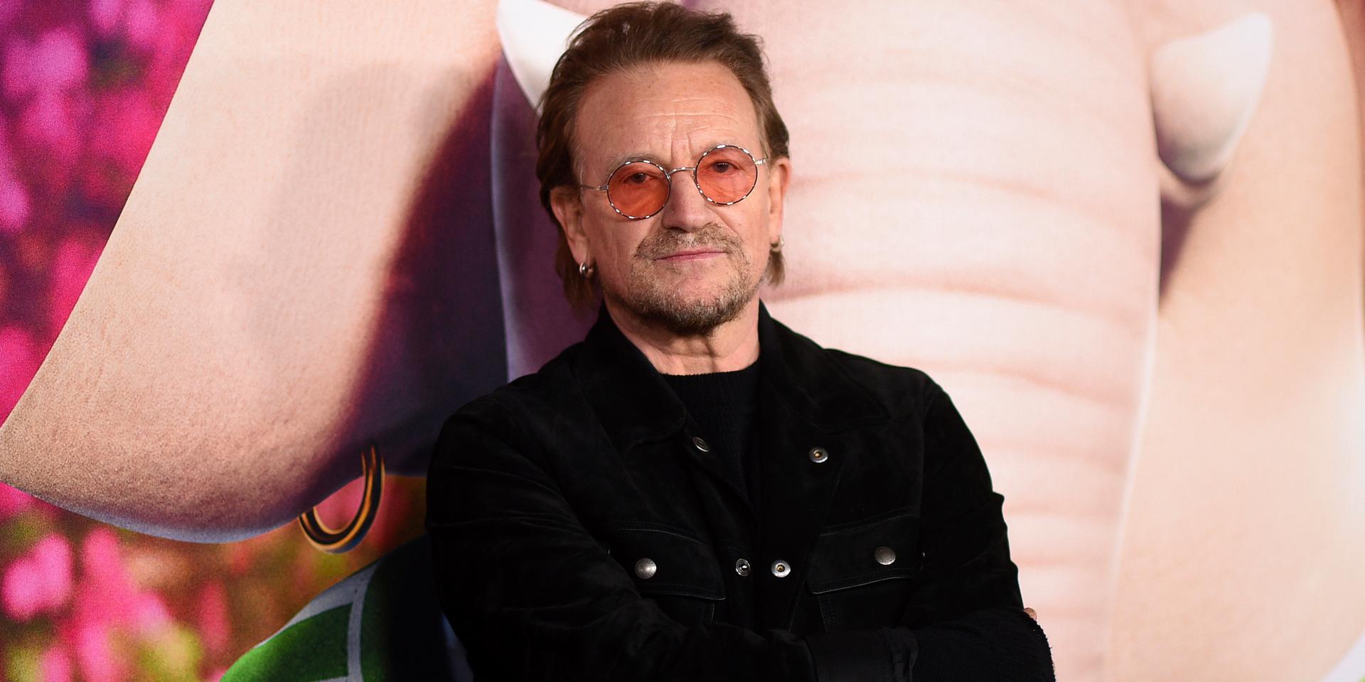 Bono på plats för premiären av &quot;Sing 2&quot; i Los Angeles.