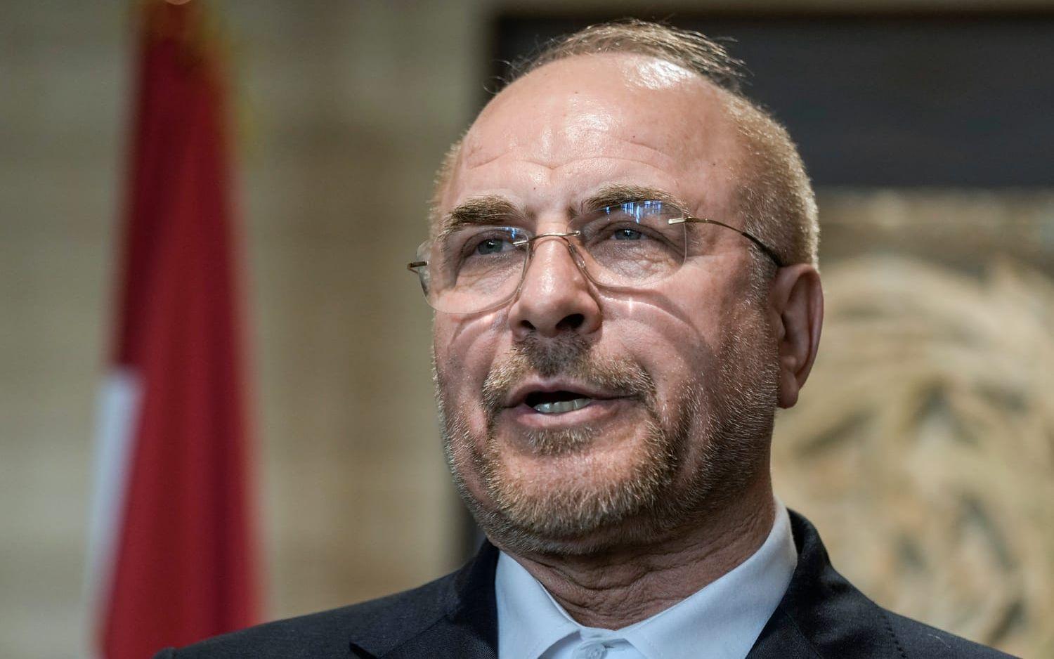 Irans talman Mohammad Bagher Ghalibaf. Arkivbild.