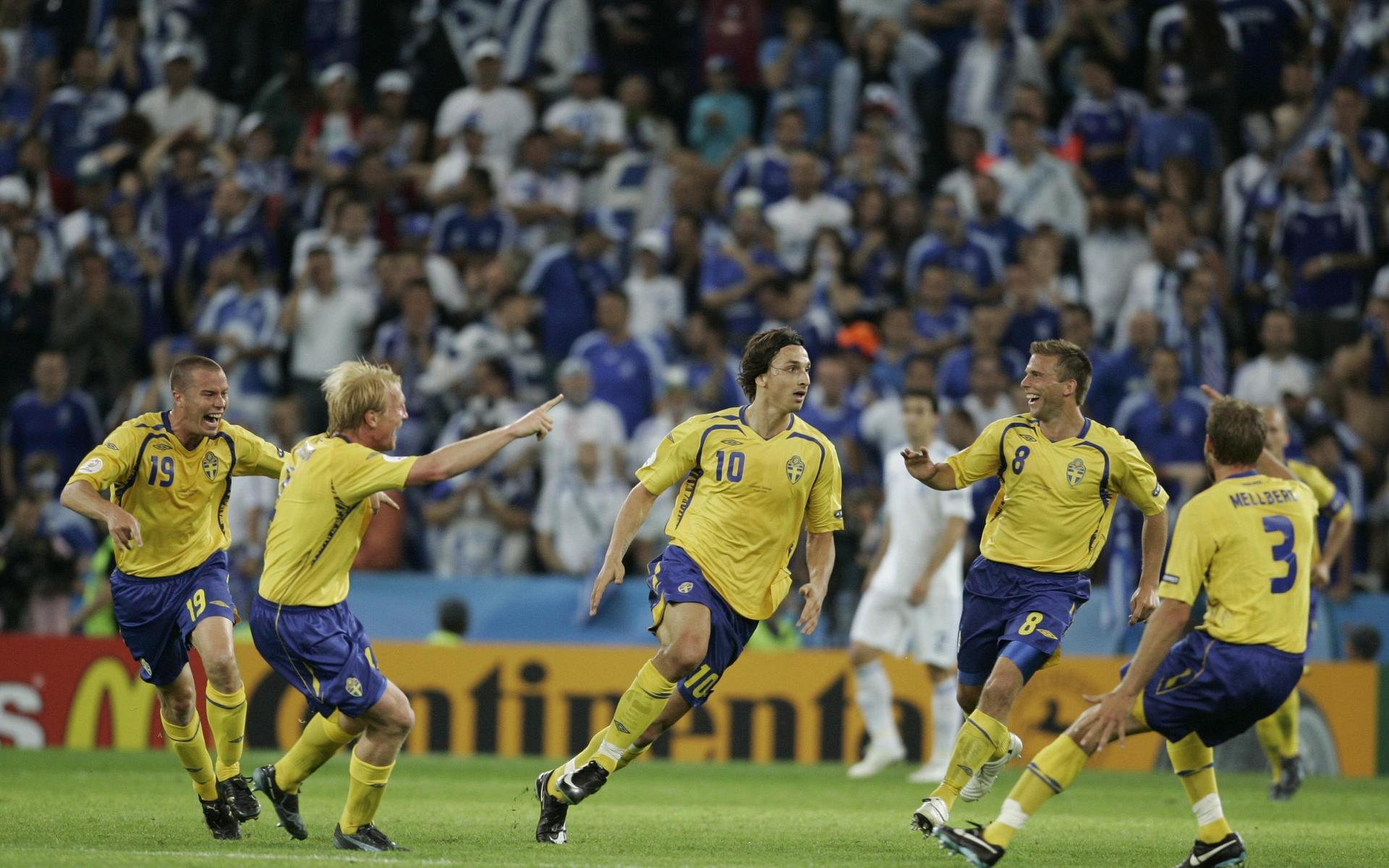 2008 vann Sverige öppningsmatchen mot Grekland med 2-0 efter mål av Zlatan Ibrahimovic. Det räckte inte till avancemang. 
