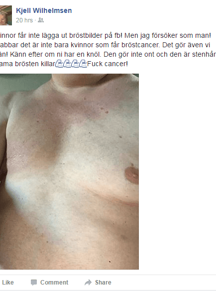Kjell Wilhelmsen har tagit ställning för kvinnors nakenhet i sociala medier.