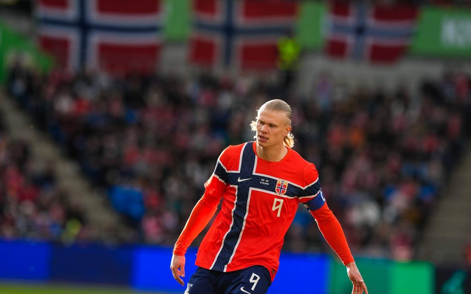 Erling Braut Haaland ställs mot Sverige inför ett fullsatt Ullevål den 1 juni. Arkivbild.