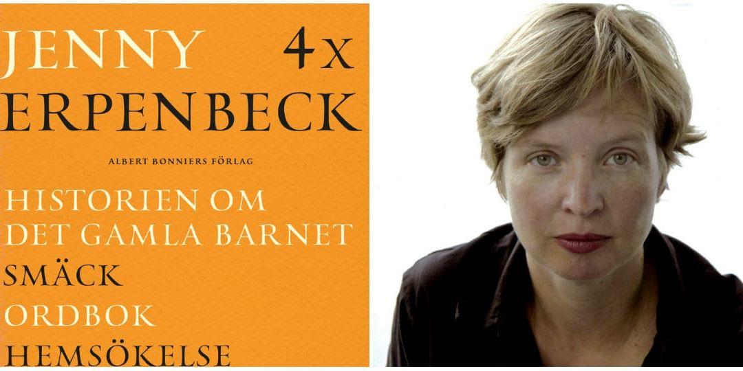 Prövar läsaren. Jenny Erpenbeck är född i Östberlin 1967 och arbetar som författare, dramatiker och regissör. "Erpenbecks nyktra och distanserade blick på människans irrfärder genom tiderna, är paradoxalt nog både varm, personlig och inkännande", skriver Sinziana Ravini.
