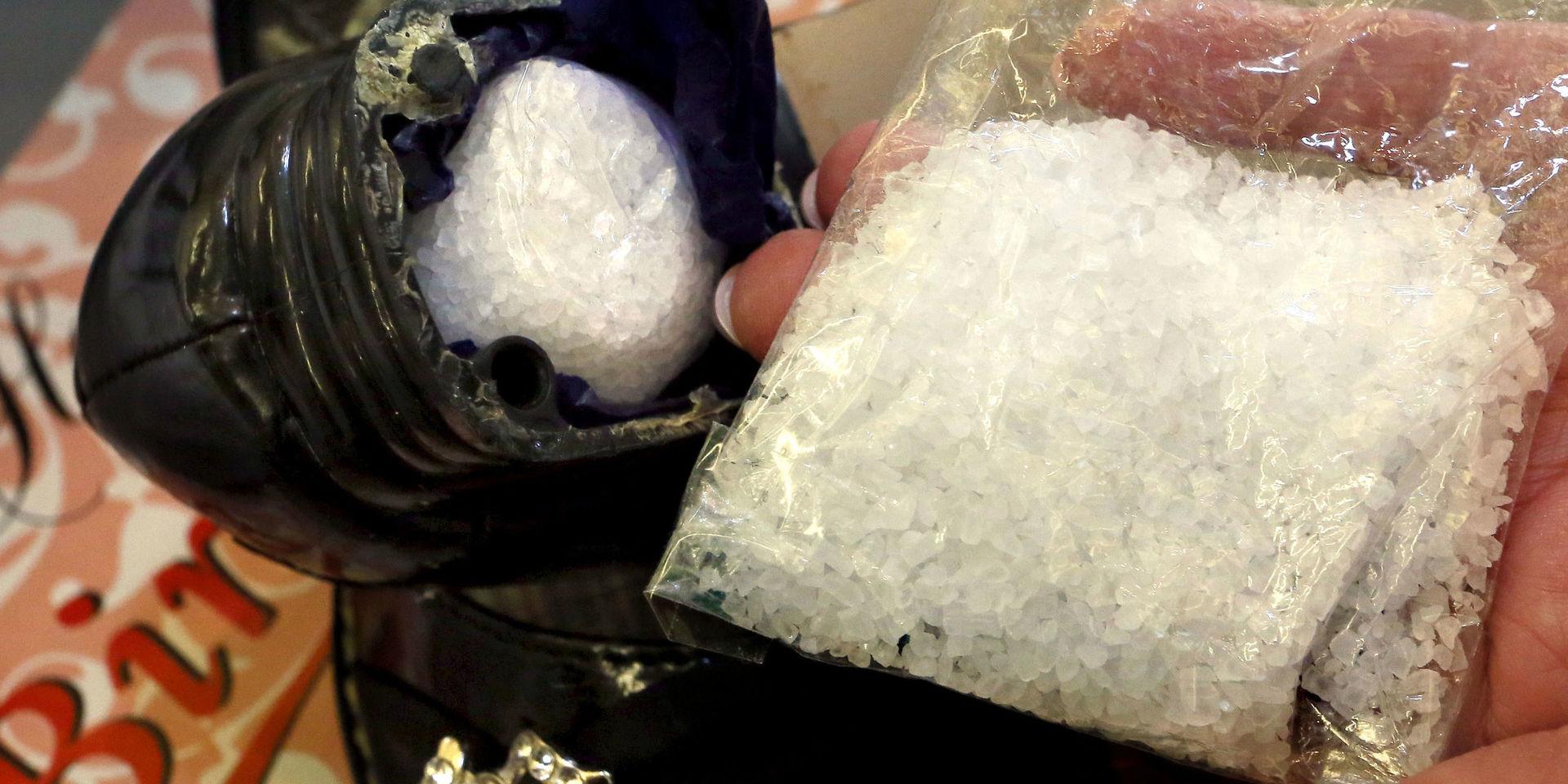 Metamfetamin, ofta i kristalliserad form vilket ibland kallas ice eller crystal meth, är en av drogerna som förknippas med kemsex. Här en bild från ett beslag gjort i Tyskland för några år sedan. Arkivbild.