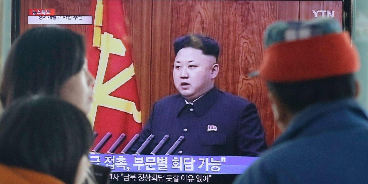 Nordkoreas diktator talar i direktsänd tv på nyårsdagen i år.