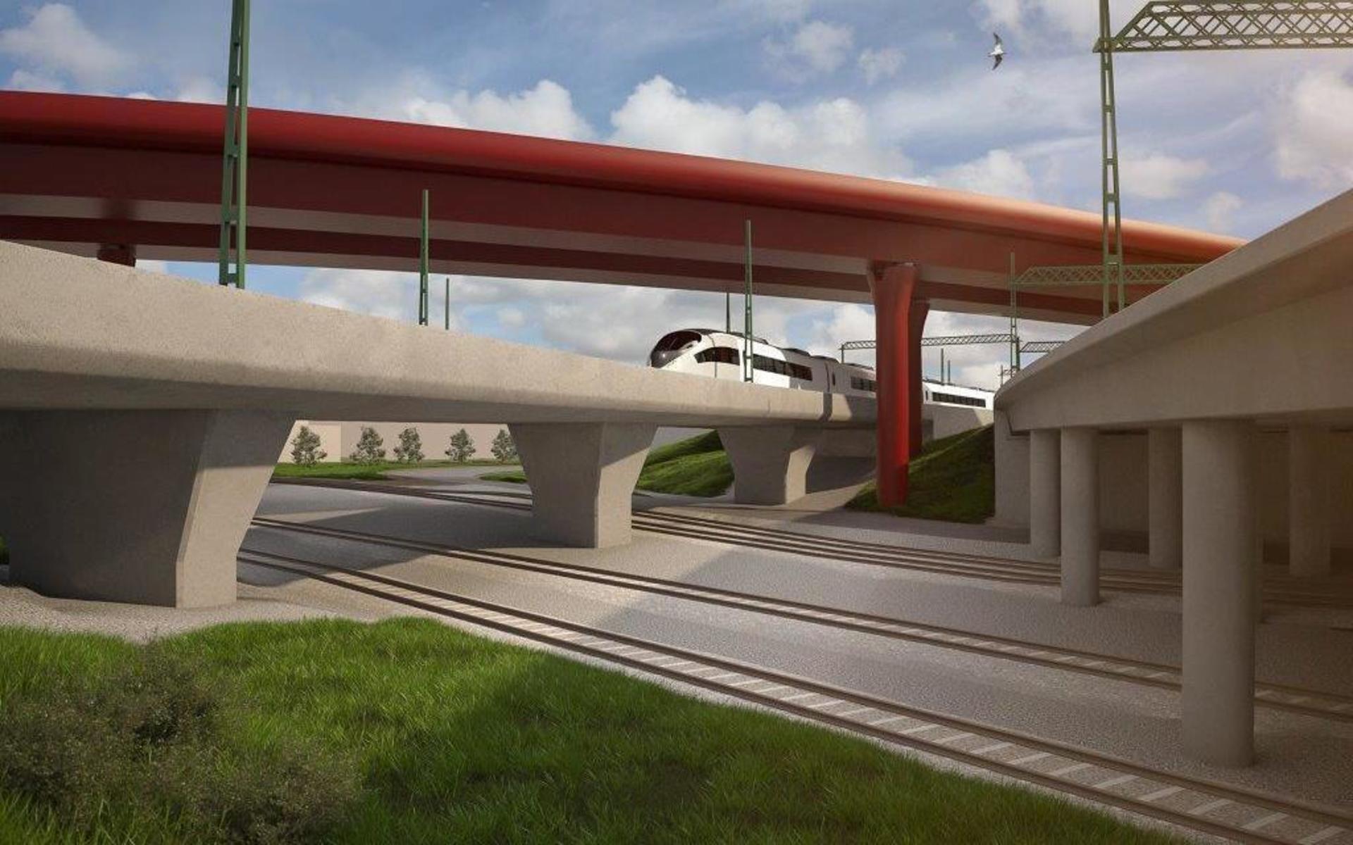 Sex nya järnvägsbroar ska byggas vid Olskroken. En är tänkt att gå under Röde orm.