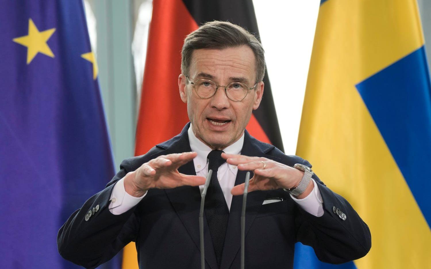 Statsminister Ulf Kristersson (M) i Berlin.