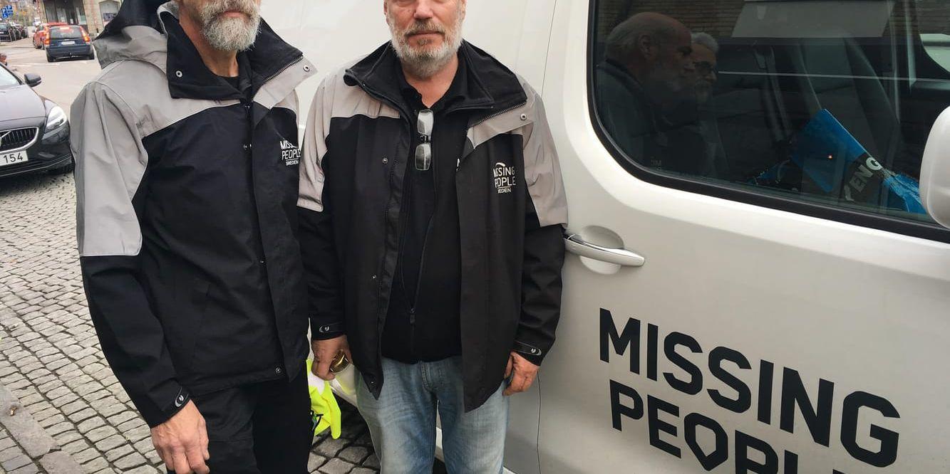 Bengt Espling och Christer Nordqvist från Missing People hjälpte till i sökandet efter den försvunne tolvåringen i Falkenberg.