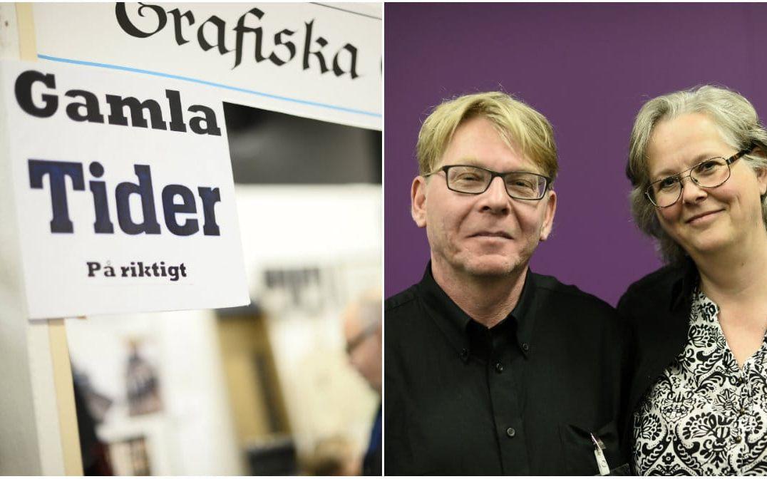 Mats Larsson och Maria Methi kläckte idén om Gamla Tider-skylten. Bild: Jenny Ingemarsson