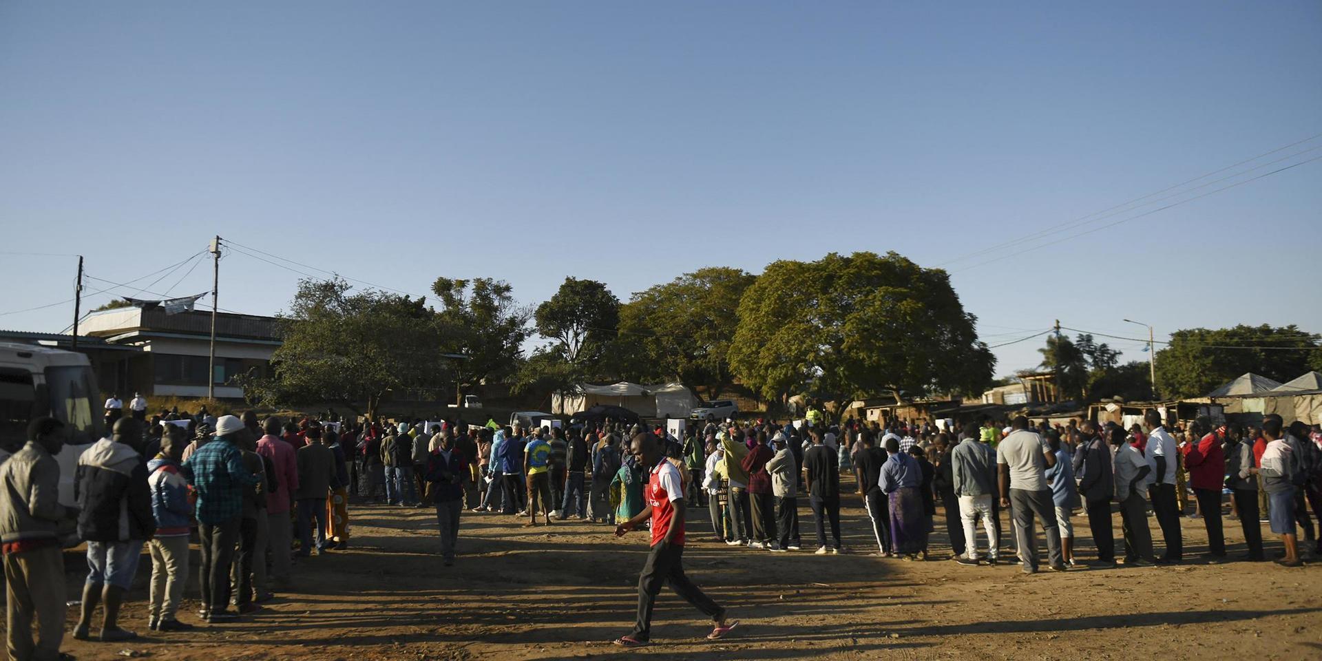 Malawier köar för att rösta under veckans presidentval. 